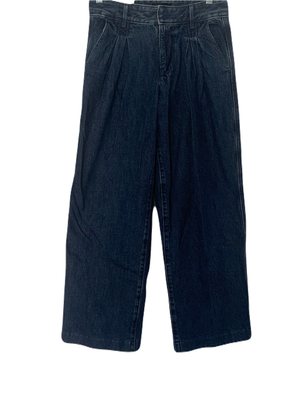 NEW Banana Republic 26/2 Petite Dark Blue Luxe Wide-Leg High Rise Pleated Jeans